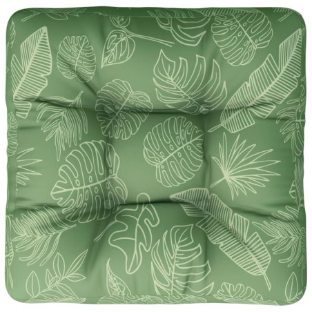 vidaXL Cojín para palés tela estampado de hojas 50x50x12 cm