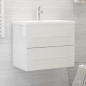 vidaXL Mueble de lavabo madera ingeniería blanco brillo 60x38,5x48 cm vidaXL Mueble de lavabo madera ingeniería blanco brillo 60x38,5x48 cm
