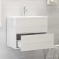vidaXL Mueble de lavabo madera ingeniería blanco brillo 60x38,5x48 cm vidaXL Mueble de lavabo madera ingeniería blanco brillo 60x38,5x48 cm