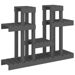 vidaXL Soporte para plantas madera maciza pino gris 104,5x25x77,5 cm