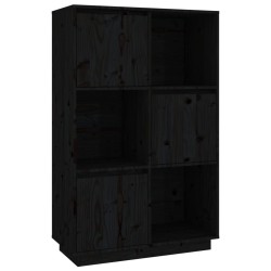 vidaXL Aparador alto de madera maciza de pino negro 74x35x117 cm
