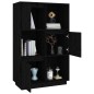 vidaXL Aparador alto de madera maciza de pino negro 74x35x117 cm vidaXL Aparador alto de madera maciza de pino negro 74x35x117 cm