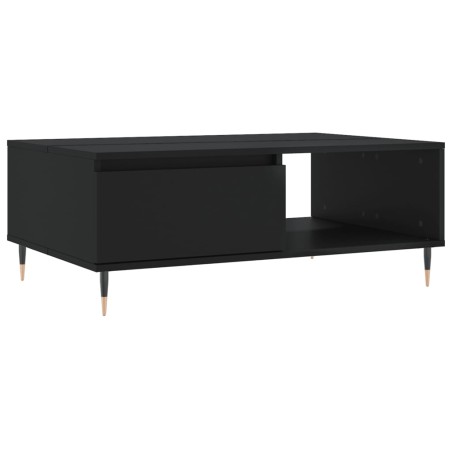 vidaXL Mesa de centro madera de ingeniería negro 90x60x35 cm