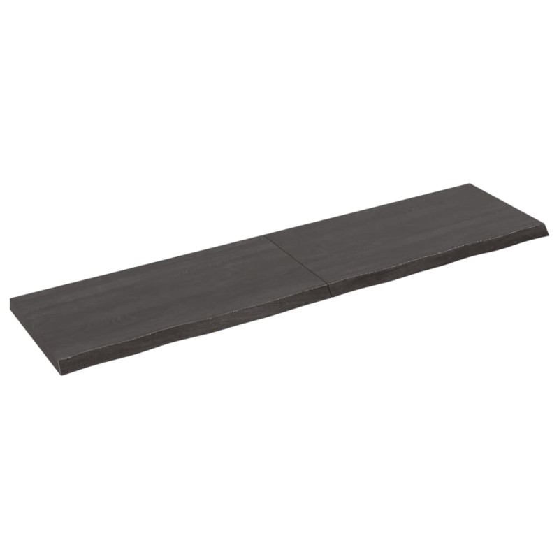 vidaXL Estante pared madera roble tratada marrón oscuro 160x40x(2-4)cm vidaXL Estante pared madera roble tratada marrón oscuro 160x40x(2-4)cm