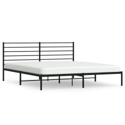 vidaXL Estructura de cama con cabecero metal negro 200x200 cm