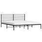 vidaXL Estructura de cama con cabecero metal negro 200x200 cm vidaXL Estructura de cama con cabecero metal negro 200x200 cm