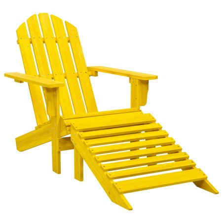 vidaXL Silla jardín Adirondack y otomana madera maciza abeto amarilla