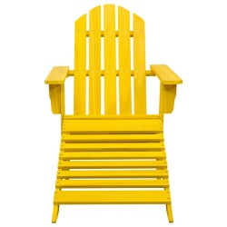 vidaXL Silla jardín Adirondack y otomana madera maciza abeto amarilla