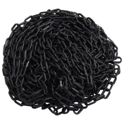 vidaXL Cadena de advertencia plástico negro 30 m Ø6 mm