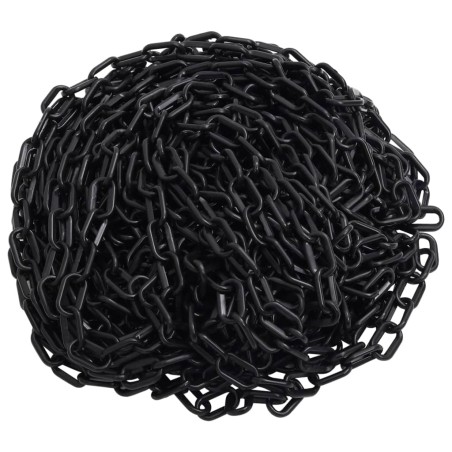 vidaXL Cadena de advertencia plástico negro 30 m Ø6 mm