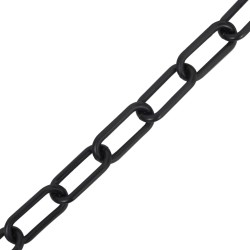 vidaXL Cadena de advertencia plástico negro 30 m Ø6 mm