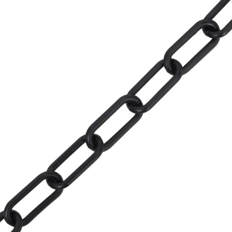 vidaXL Cadena de advertencia plástico negro 30 m Ø6 mm