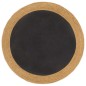 vidaXL Alfombra trenzada yute y algodón redonda negra y natural 150 cm vidaXL Alfombra trenzada yute y algodón redonda negra y natural 150 cm