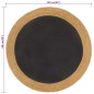 vidaXL Alfombra trenzada yute y algodón redonda negra y natural 150 cm vidaXL Alfombra trenzada yute y algodón redonda negra y natural 150 cm