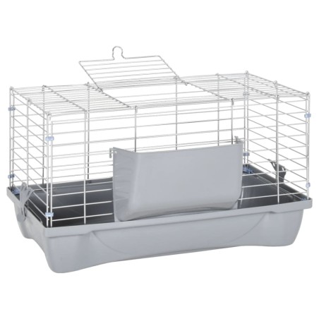 vidaXL Jaula para hámster polipropileno y metal gris 58x32x31 cm