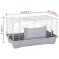 vidaXL Jaula para hámster polipropileno y metal gris 58x32x31 cm vidaXL Jaula para hámster polipropileno y metal gris 58x32x31 cm