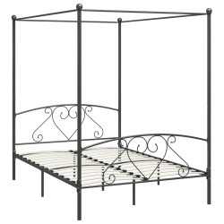 vidaXL Estructura de cama con dosel metal gris 140x200 cm 