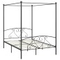 vidaXL Estructura de cama con dosel metal gris 140x200 cm vidaXL Estructura de cama con dosel metal gris 140x200 cm
