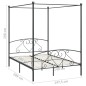 vidaXL Estructura de cama con dosel metal gris 140x200 cm vidaXL Estructura de cama con dosel metal gris 140x200 cm