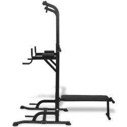 vidaXL Máquina de musculación Power Tower con banco de abdominales