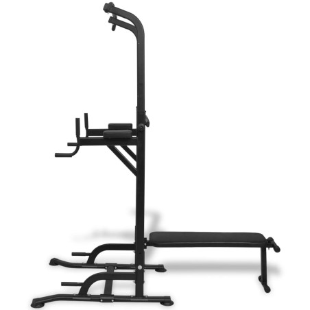 vidaXL Máquina de musculación Power Tower con banco de abdominales