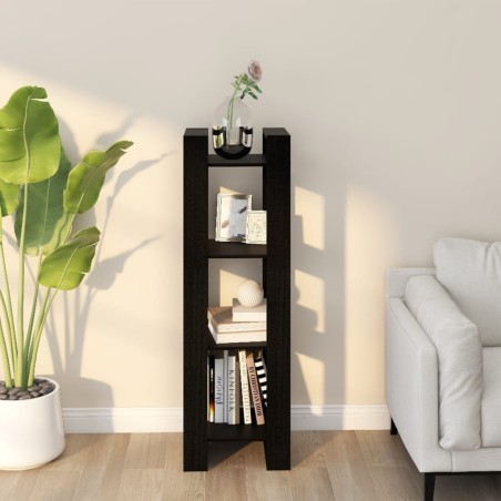 vidaXL Estantería/divisor de espacios madera pino negro 41x35x125 cm
