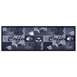 vidaXL Alfombra de cocina lavable Coffee azul 60x180 cm