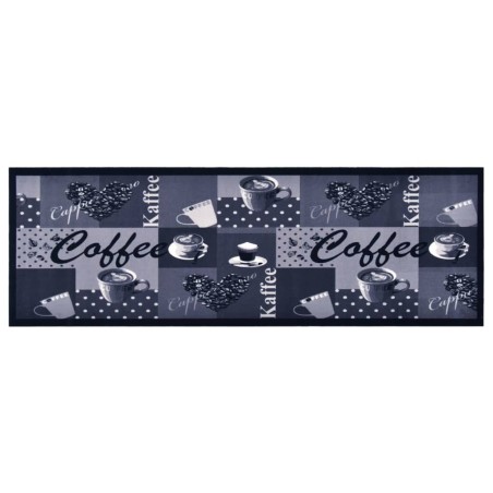 vidaXL Alfombra de cocina lavable Coffee azul 60x180 cm
