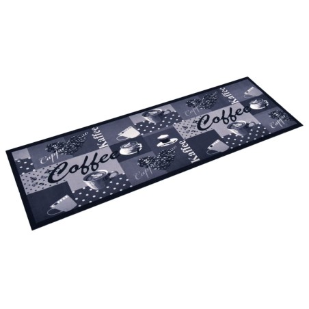 vidaXL Alfombra de cocina lavable Coffee azul 60x180 cm