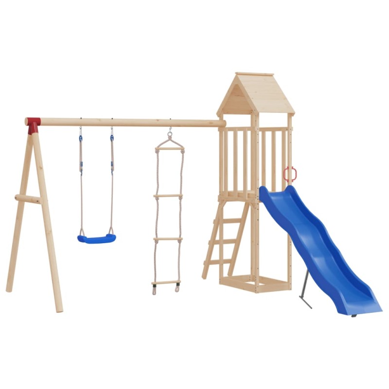 vidaXL Columpio con escalera de cuerda polietileno azul vidaXL Columpio con escalera de cuerda polietileno azul
