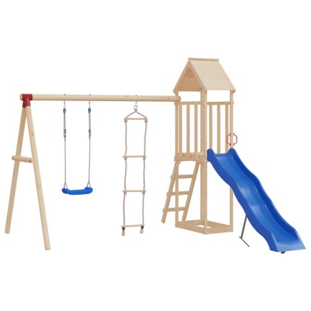   vidaXL Columpio con escalera de cuerda polietileno azul