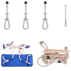   vidaXL Columpio con escalera de cuerda polietileno azul