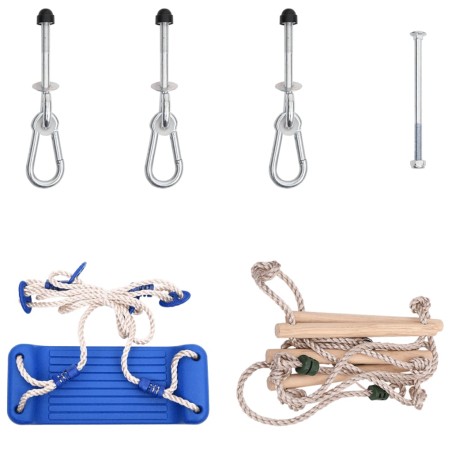   vidaXL Columpio con escalera de cuerda polietileno azul
