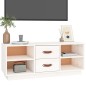 vidaXL Mueble de TV de madera maciza de pino blanco 100x34x40 cm