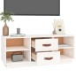 vidaXL Mueble de TV de madera maciza de pino blanco 100x34x40 cm