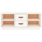 vidaXL Mueble de TV de madera maciza de pino blanco 100x34x40 cm