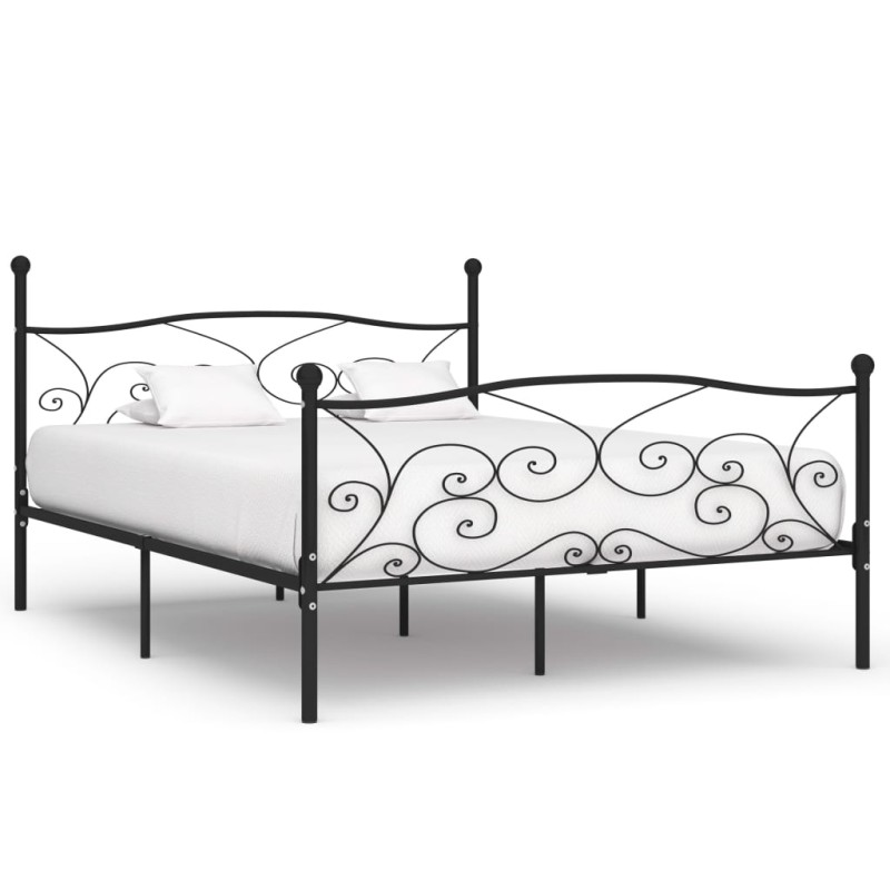 vidaXL Estructura de cama con somier metal negro 200x200 cm vidaXL Estructura de cama con somier metal negro 200x200 cm