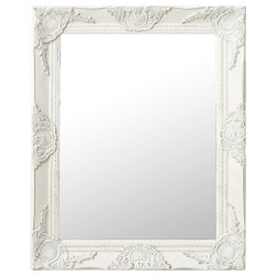 vidaXL Espejo de pared estilo barroco blanco 50x60 cm