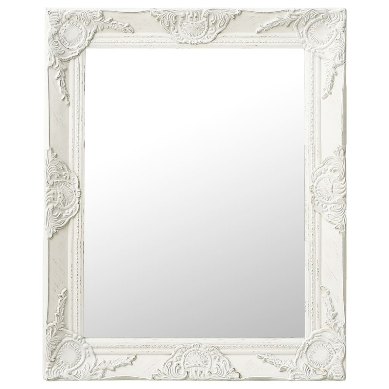 vidaXL Espejo de pared estilo barroco blanco 50x60 cm vidaXL Espejo de pared estilo barroco blanco 50x60 cm