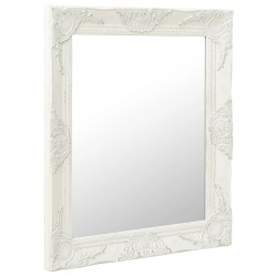 vidaXL Espejo de pared estilo barroco blanco 50x60 cm