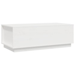 vidaXL Mesa de centro de madera maciza de pino blanco 100x50x35 cm