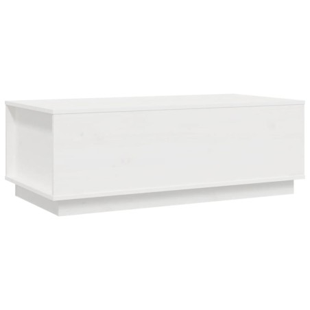 vidaXL Mesa de centro de madera maciza de pino blanco 100x50x35 cm