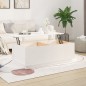 vidaXL Mesa de centro de madera maciza de pino blanco 100x50x35 cm vidaXL Mesa de centro de madera maciza de pino blanco 100x50x35 cm