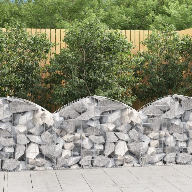 vidaXL Cesta de gaviones forma arco hierro galvanizado 100x30x60/80 cm vidaXL Cesta de gaviones forma arco hierro galvanizado 100x30x60/80 cm