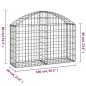 vidaXL Cesta de gaviones forma arco hierro galvanizado 100x30x60/80 cm vidaXL Cesta de gaviones forma arco hierro galvanizado 100x30x60/80 cm