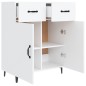 vidaXL Aparador de madera de ingeniería blanco 69,5x34x90 cm vidaXL Aparador de madera de ingeniería blanco 69,5x34x90 cm