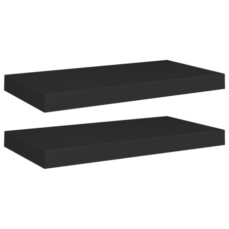 vidaXL Estantes flotantes de pared 2 uds MDF negro 50x23x3,8 cm