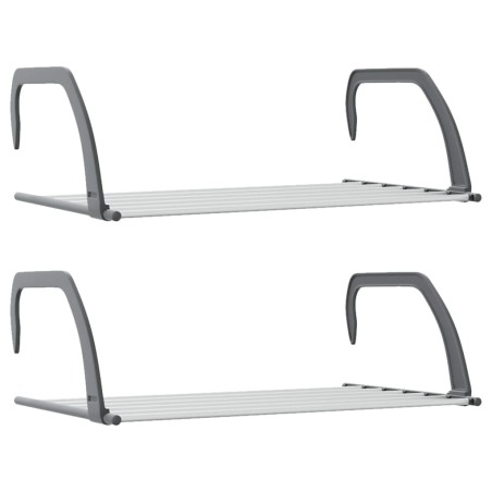 vidaXL Tendederos de ropa 2 unidades aluminio 53x33x18 cm