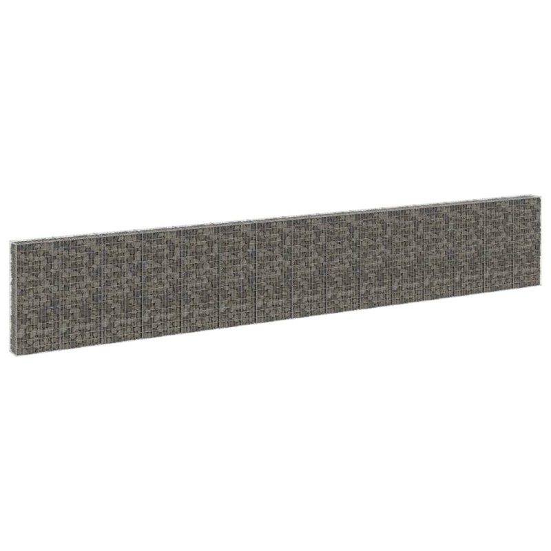 vidaXL Muro de gaviones con cubiertas acero galvanizado 900x30x150 cm vidaXL Muro de gaviones con cubiertas acero galvanizado 900x30x150 cm
