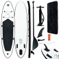 vidaXL Juego de tabla de paddle surf hinchable blanco y negro vidaXL Juego de tabla de paddle surf hinchable blanco y negro